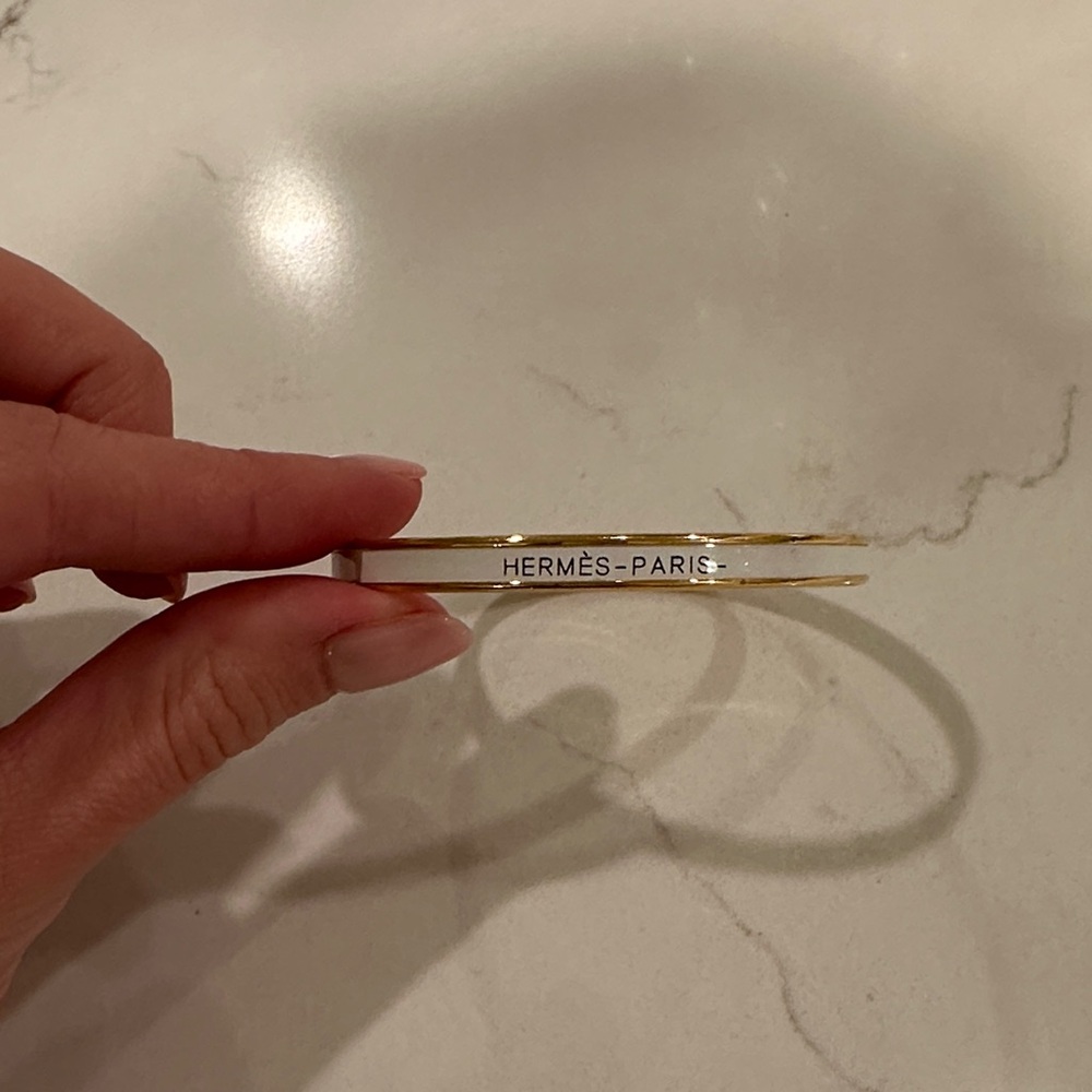 Hermes Gold and White Bracelet